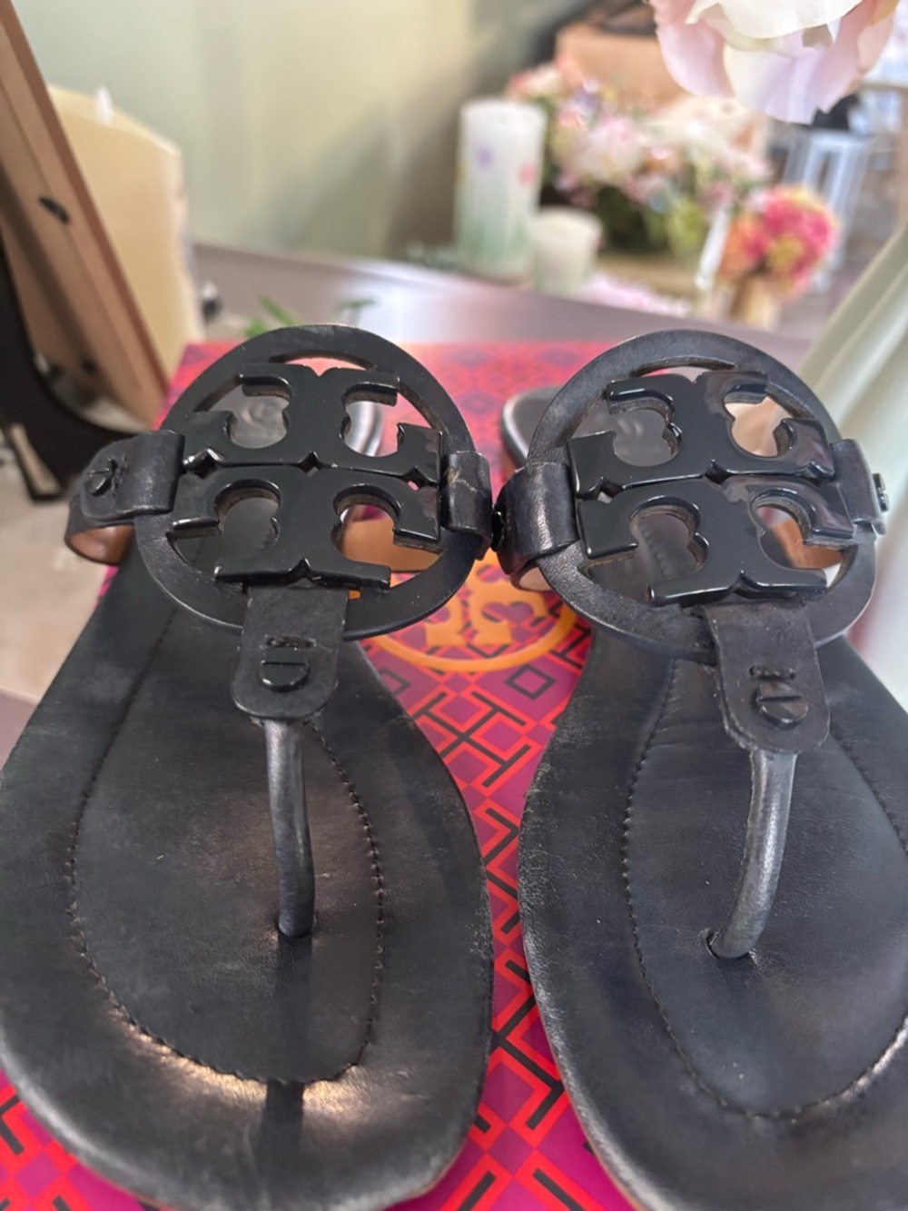 Tory Burch Navy Miller Sandals - Picture 4 of 14